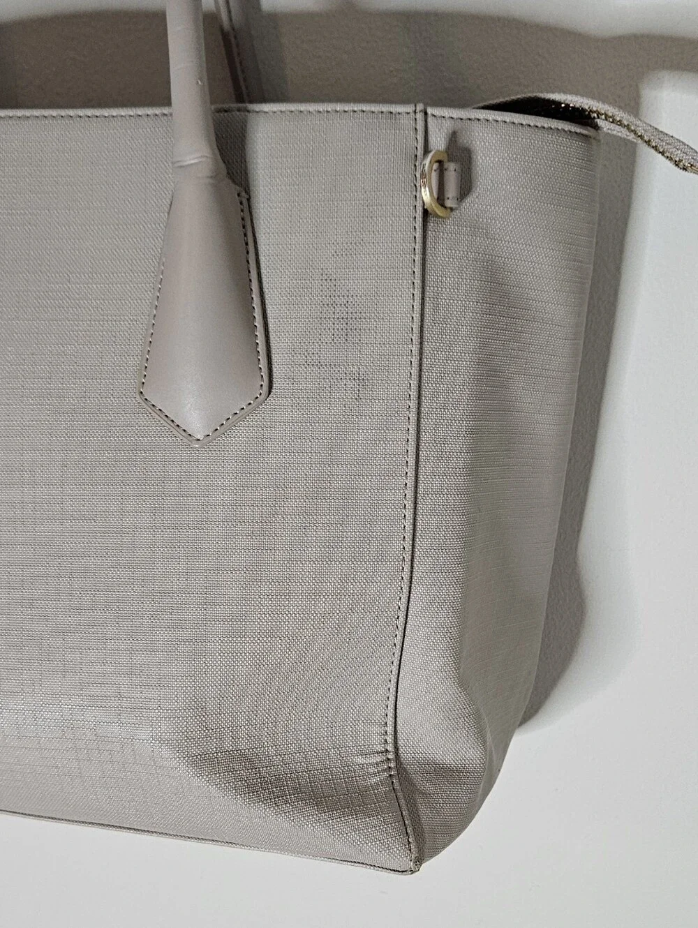 Dagne Dover Signature Legend Tote Laptop Bag Tan Gold